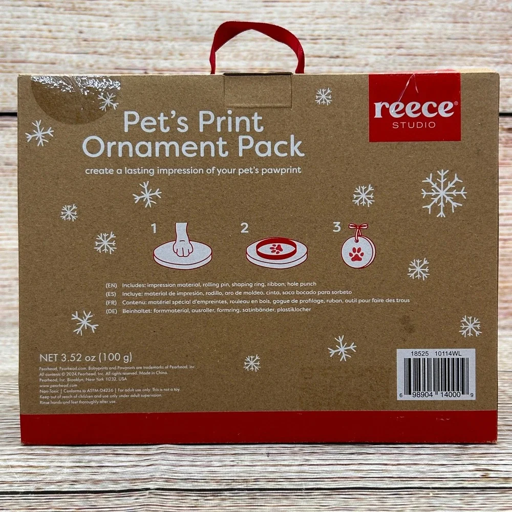 Reece Studio Pet Paw Print Ornament Kit 2 Pack Clay Keepsake Dogs Cats 10114WL - Picture 2 of 3